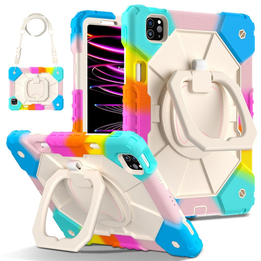 For iPad Pro 11 2022 / Air 10.9 2022 Contrast Color Robot Silicone Hybrid PC Tablet Case(Colorful Blue) - iPad Pro 11 (2022/2021) Cases by buy2fix | Online Shopping UK | buy2fix