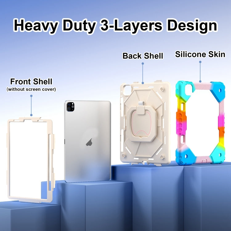 For iPad Pro 11 2022 / Air 10.9 2022 Contrast Color Robot Silicone Hybrid PC Tablet Case(Colorful Blue) - iPad Pro 11 (2022/2021) Cases by buy2fix | Online Shopping UK | buy2fix