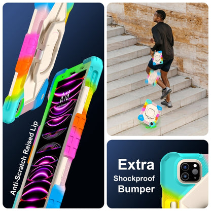 For iPad Pro 11 2022 / Air 10.9 2022 Contrast Color Robot Silicone Hybrid PC Tablet Case(Colorful Blue) - iPad Pro 11 (2022/2021) Cases by buy2fix | Online Shopping UK | buy2fix