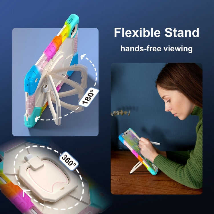 For iPad Pro 11 2022 / Air 10.9 2022 Contrast Color Robot Silicone Hybrid PC Tablet Case(Colorful Blue) - iPad Pro 11 (2022/2021) Cases by buy2fix | Online Shopping UK | buy2fix