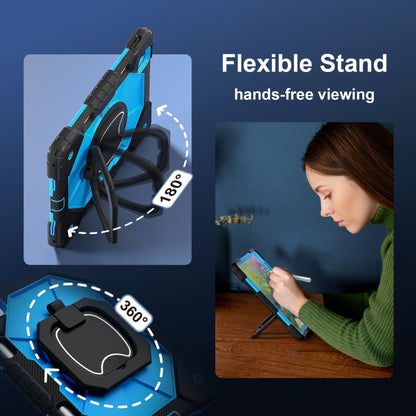 For iPad Air 11 2025 / 2024 Contrast Color Robot Silicone Hybrid PC Tablet Case(Black Blue) by buy2fix