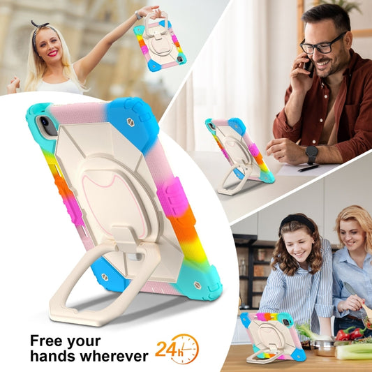 For iPad Air 13 2025 / 2024 Contrast Color Robot Silicone Hybrid PC Tablet Case(Colorful Blue) by buy2fix