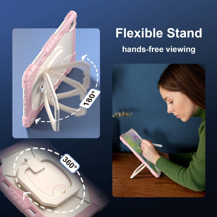 For iPad Pro 13 2025 / 2024 Contrast Color Robot Silicone Hybrid PC Tablet Case(Rose Gold Beige) by buy2fix