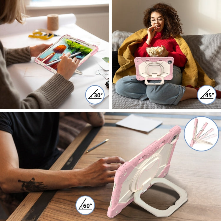 For iPad Pro 13 2025 / 2024 Contrast Color Robot Silicone Hybrid PC Tablet Case(Rose Gold Beige) by buy2fix