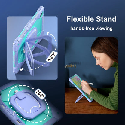 For iPad Pro 13 2025 / 2024 Contrast Color Robot Silicone Hybrid PC Tablet Case(Purple Mint Green) by buy2fix