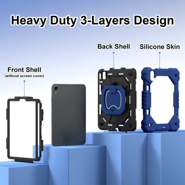 For iPad mini 2024 / mini 6 Contrast Color Robot Silicone Hybrid PC Tablet Case(Navy Black) - iPad mini 2024 Cases by buy2fix | Online Shopping UK | buy2fix