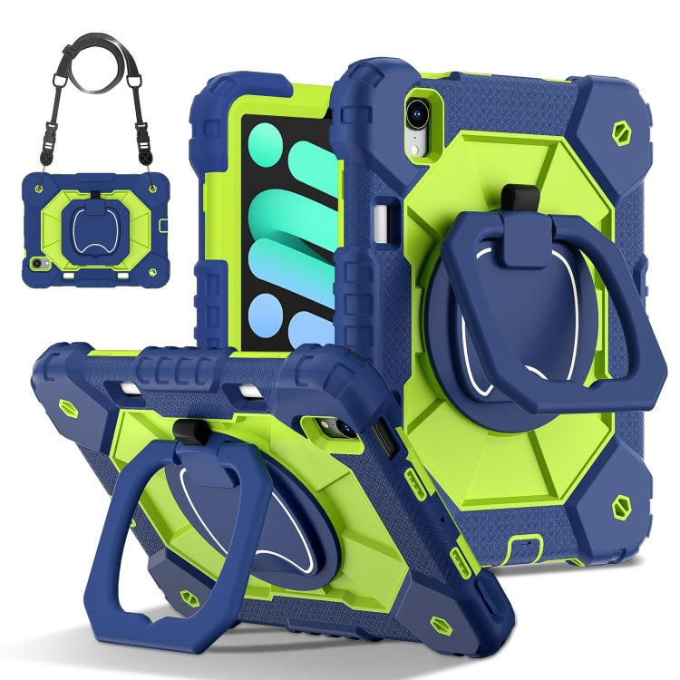 For iPad mini 2024 / mini 6 Contrast Color Robot Silicone Hybrid PC Tablet Case(Navy Yellow Green) - iPad mini 2024 Cases by buy2fix | Online Shopping UK | buy2fix