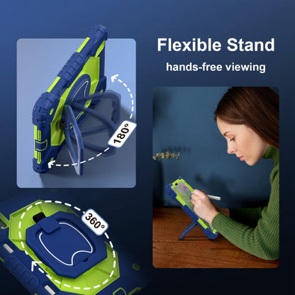 For iPad mini 2024 / mini 6 Contrast Color Robot Silicone Hybrid PC Tablet Case(Navy Yellow Green) - iPad mini 2024 Cases by buy2fix | Online Shopping UK | buy2fix