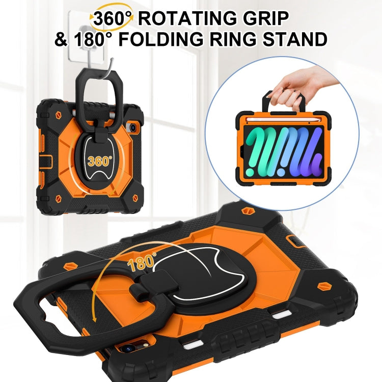 For iPad mini 2024 / mini 6 Contrast Color Robot Silicone Hybrid PC Tablet Case(Black Orange) - iPad mini 2024 Cases by buy2fix | Online Shopping UK | buy2fix