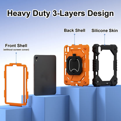 For iPad mini 2024 / mini 6 Contrast Color Robot Silicone Hybrid PC Tablet Case(Black Orange) - iPad mini 2024 Cases by buy2fix | Online Shopping UK | buy2fix