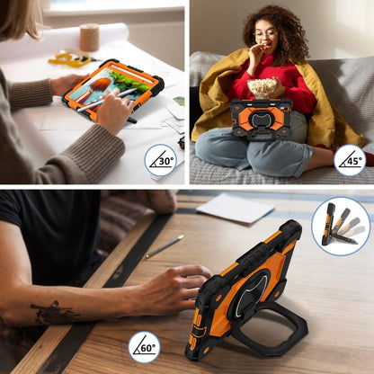 For iPad mini 2024 / mini 6 Contrast Color Robot Silicone Hybrid PC Tablet Case(Black Orange) - iPad mini 2024 Cases by buy2fix | Online Shopping UK | buy2fix