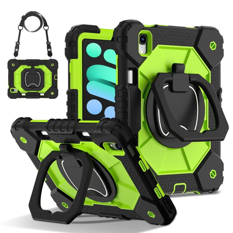 For iPad mini 2024 / mini 6 Contrast Color Robot Silicone Hybrid PC Tablet Case(Black Yellow Green) - iPad mini 2024 Cases by buy2fix | Online Shopping UK | buy2fix