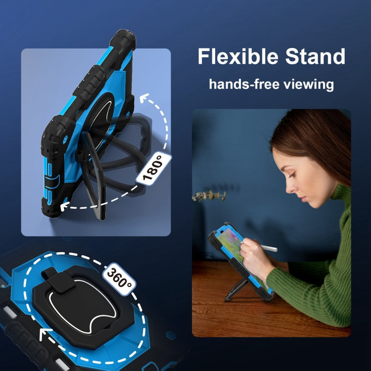 For iPad mini 2024 / mini 6 Contrast Color Robot Silicone Hybrid PC Tablet Case(Black Blue) - iPad mini 2024 Cases by buy2fix | Online Shopping UK | buy2fix