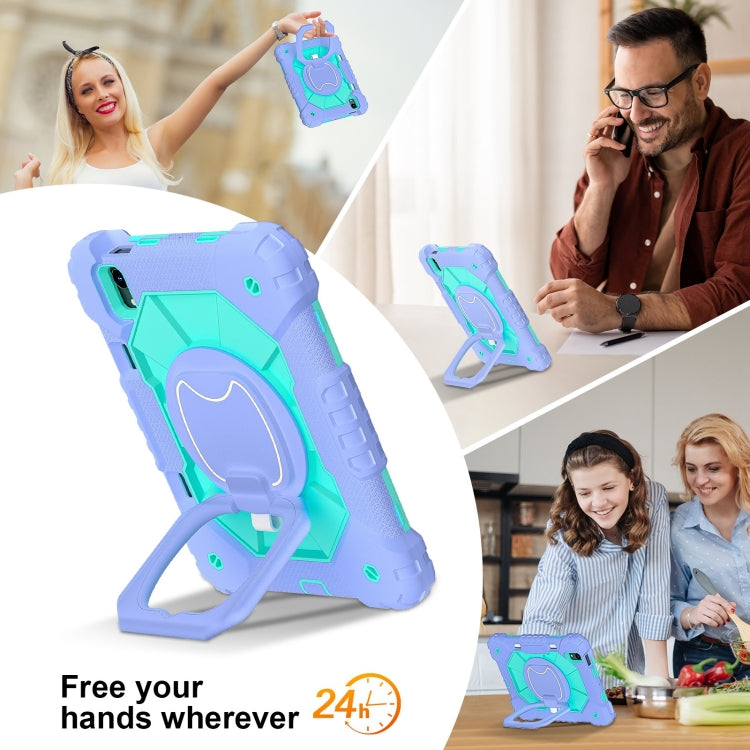 For iPad mini 2024 / mini 6 Contrast Color Robot Silicone Hybrid PC Tablet Case(Purple Mint Green) - iPad mini 2024 Cases by buy2fix | Online Shopping UK | buy2fix