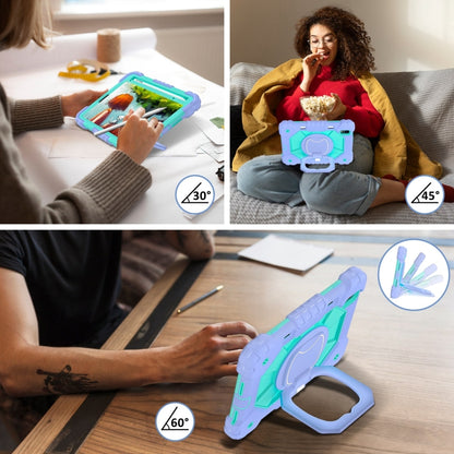 For iPad mini 2024 / mini 6 Contrast Color Robot Silicone Hybrid PC Tablet Case(Purple Mint Green) - iPad mini 2024 Cases by buy2fix | Online Shopping UK | buy2fix