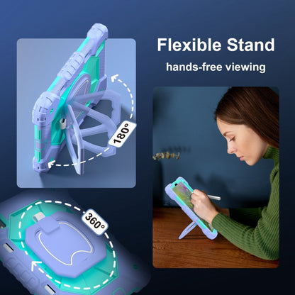 For iPad mini 2024 / mini 6 Contrast Color Robot Silicone Hybrid PC Tablet Case(Purple Mint Green) - iPad mini 2024 Cases by buy2fix | Online Shopping UK | buy2fix