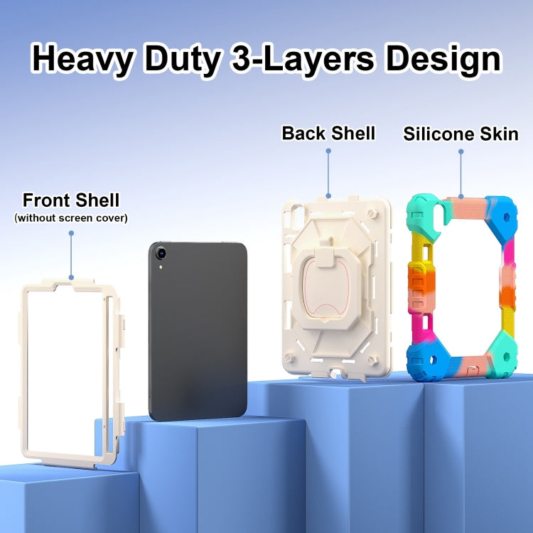 For iPad mini 2024 / mini 6 Contrast Color Robot Silicone Hybrid PC Tablet Case(Colorful Blue) - iPad mini 2024 Cases by buy2fix | Online Shopping UK | buy2fix