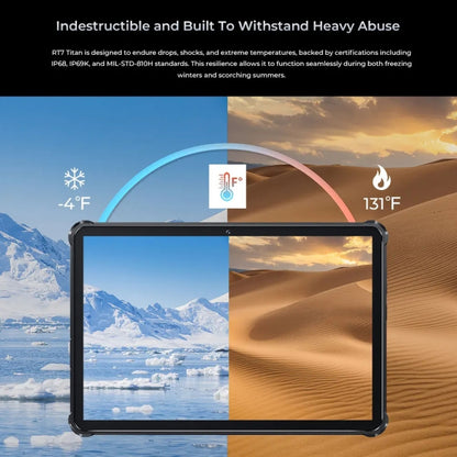OUKITEL RT7 TITAN 5G Network IP68/IP69K Rugged Tablet, 12GB+256GB, 10.1 inch Android 13 MediaTek Dimensity 720 Octa Core Support Dual SIM, EU Plug(Black) by OUKITEL