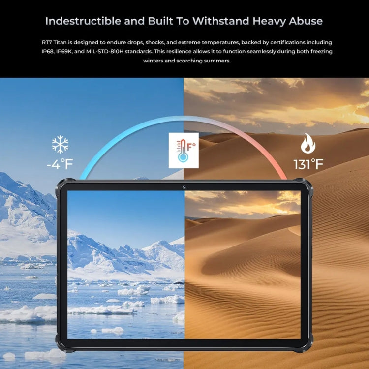 OUKITEL RT7 TITAN 5G Network IP68/IP69K Rugged Tablet, 12GB+256GB, 10.1 inch Android 13 MediaTek Dimensity 720 Octa Core Support Dual SIM, EU Plug(Blue) by OUKITEL