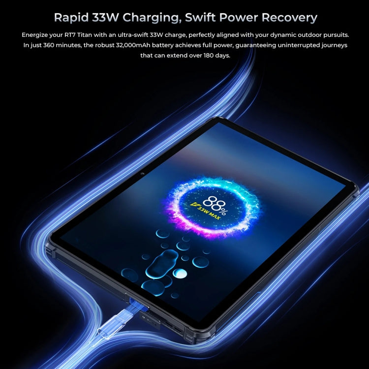 OUKITEL RT7 TITAN 5G Network IP68/IP69K Rugged Tablet, 12GB+256GB, 10.1 inch Android 13 MediaTek Dimensity 720 Octa Core Support Dual SIM, EU Plug(Blue) by OUKITEL