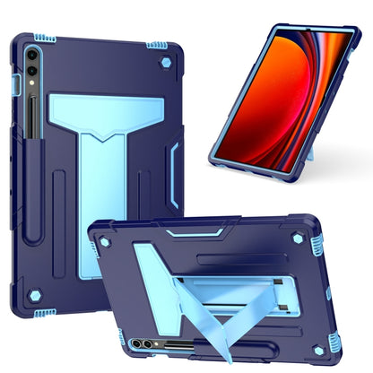 For Samsung Galaxy Tab S9 FE+ / S9+ T Holder Robot Silicone Hybrid PC Tablet Case(Navy Blue Blue) - Galaxy Tab S9+ Cases by buy2fix | Online Shopping UK | buy2fix