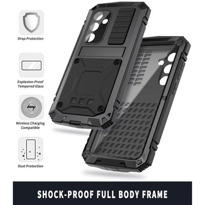 For Samsung Galaxy S25 5G R-JUST Life Waterproof Dustproof Shockproof Phone Case(Black) - Galaxy S25 5G Cases by R-JUST | Online Shopping UK | buy2fix