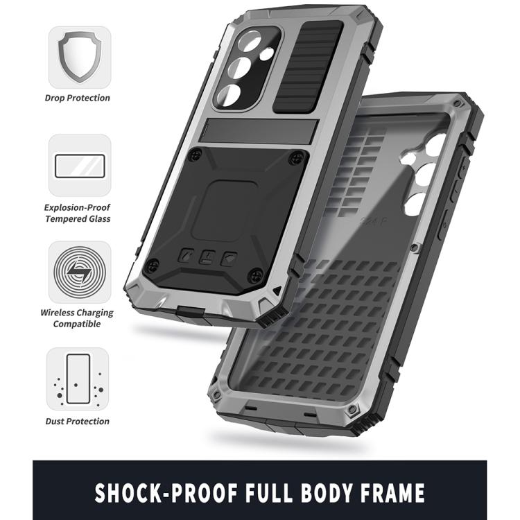 For Samsung Galaxy S25 5G R-JUST Life Waterproof Dustproof Shockproof Phone Case(Silver) - Galaxy S25 5G Cases by R-JUST | Online Shopping UK | buy2fix