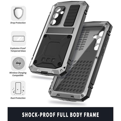 For Samsung Galaxy S25 5G R-JUST Life Waterproof Dustproof Shockproof Phone Case(Silver) - Galaxy S25 5G Cases by R-JUST | Online Shopping UK | buy2fix