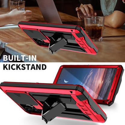 For Samsung Galaxy S25 Ultra 5G R-JUST Sliding Camera Life Waterproof Holder Phone Case(Red) - Galaxy S25 Ultra 5G Cases by R-JUST | Online Shopping UK | buy2fix