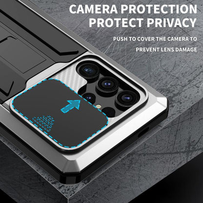 For Samsung Galaxy S25 Ultra 5G R-JUST Sliding Camera Life Waterproof Holder Phone Case(Silver) - Galaxy S25 Ultra 5G Cases by R-JUST | Online Shopping UK | buy2fix