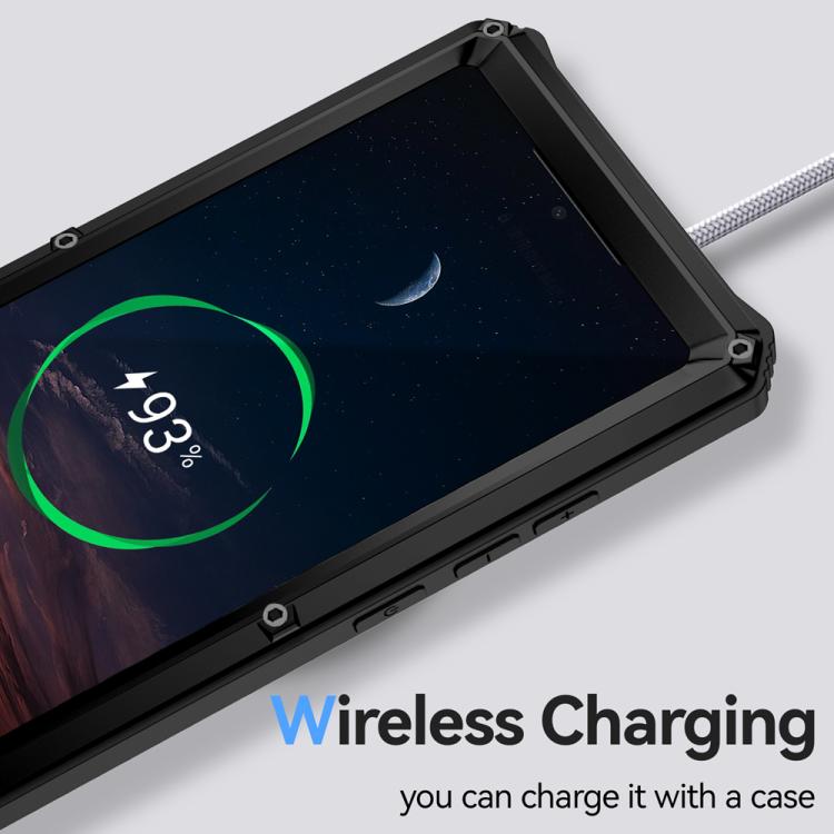 For Samsung Galaxy S25 Ultra 5G R-JUST Life Waterproof Dustproof Shockproof Holder Phone Case(Black) - Galaxy S25 Ultra 5G Cases by R-JUST | Online Shopping UK | buy2fix