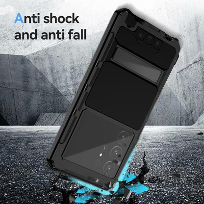 For Samsung Galaxy S25 Ultra 5G R-JUST Life Waterproof Dustproof Shockproof Holder Phone Case(Black) - Galaxy S25 Ultra 5G Cases by R-JUST | Online Shopping UK | buy2fix