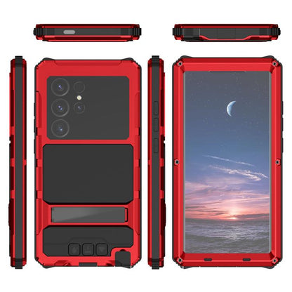 For Samsung Galaxy S25 Ultra 5G R-JUST Life Waterproof Dustproof Shockproof Holder Phone Case(Red) - Galaxy S25 Ultra 5G Cases by R-JUST | Online Shopping UK | buy2fix