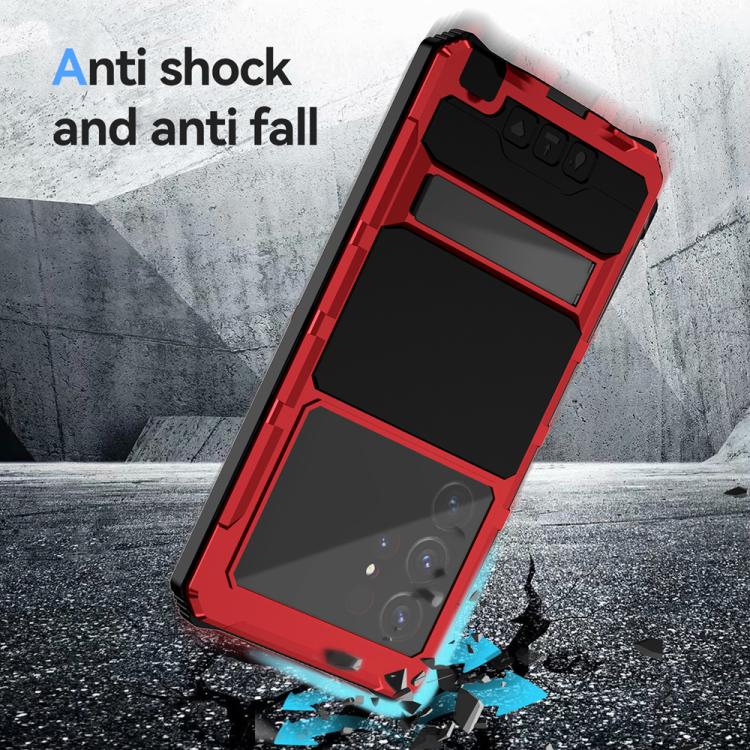 For Samsung Galaxy S25 Ultra 5G R-JUST Life Waterproof Dustproof Shockproof Holder Phone Case(Red) - Galaxy S25 Ultra 5G Cases by R-JUST | Online Shopping UK | buy2fix