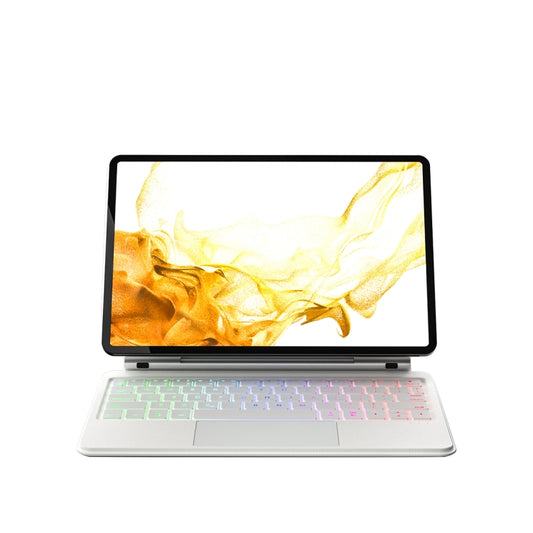 For Samsung Galaxy Tab S9 FE/S9/S8 M11P-B-S9 Magnetic Bluetooth Keyboard Leather Tablet Case(White) by buy2fix