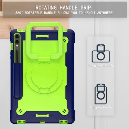 For Samsung Galaxy Tab S9 FE+ / S9+ Handle Robot Silicone Hybrid PC Tablet Case(Navy Yellow Green) - Galaxy Tab S9+ Cases by buy2fix | Online Shopping UK | buy2fix