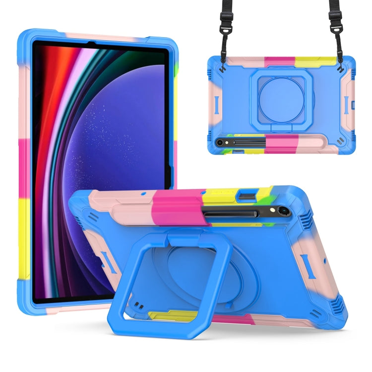 For Samsung Galaxy Tab S9 FE / S9 Handle Robot Silicone Hybrid PC Tablet Case(Camouflage Blue) - Galaxy Tab S9 Cases by buy2fix | Online Shopping UK | buy2fix