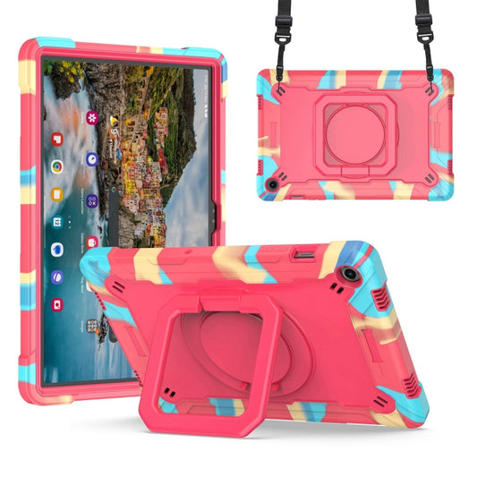 For Samsung Galaxy Tab A9+ Handle Robot Silicone Hybrid PC Tablet Case(Camouflage Rose Red) - Galaxy Tab A9+ by buy2fix | Online Shopping UK | buy2fix