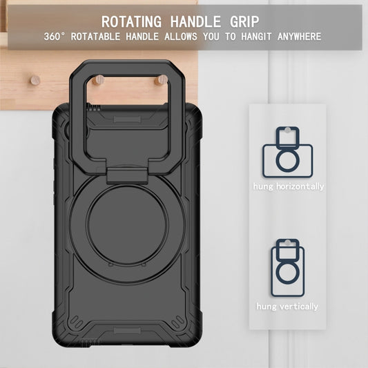 For Samsung Galaxy Tab A9 Handle Robot Silicone Hybrid PC Tablet Case(Black) - Galaxy Tab A9 by buy2fix | Online Shopping UK | buy2fix