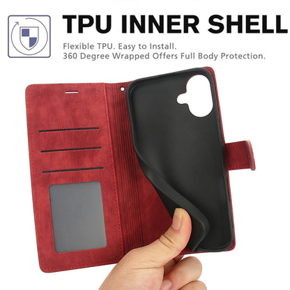 For iPhone 16 Plus Orchid Butterfly Embossed Leather Phone Case(Red) by buy2fix