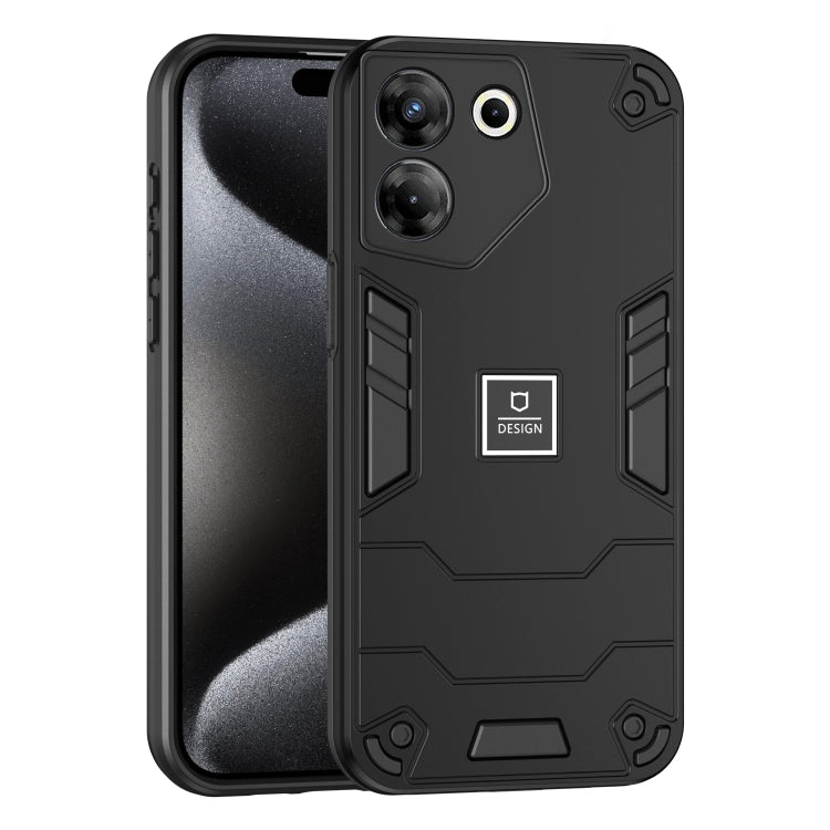 For Tecno Camon 20 Pro 5G 2 in 1 Shockproof Phone Case(Black) by buy2fix