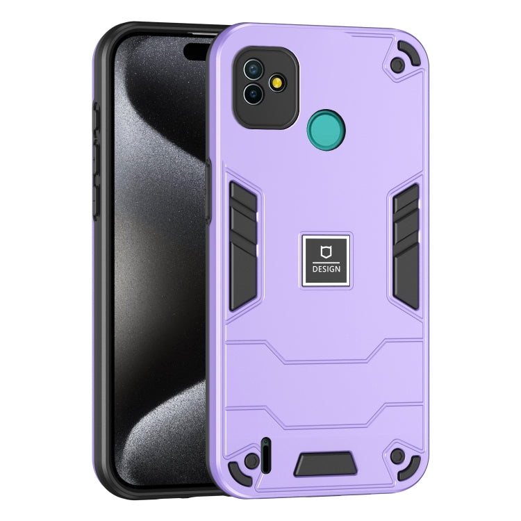 For Tecno Pop 5P 2 in 1 Shockproof Phone Case(Purple) by buy2fix