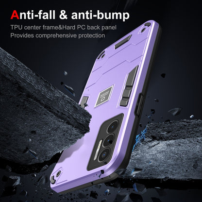 For Tecno Pova 3 2 in 1 Shockproof Phone Case(Purple) by buy2fix