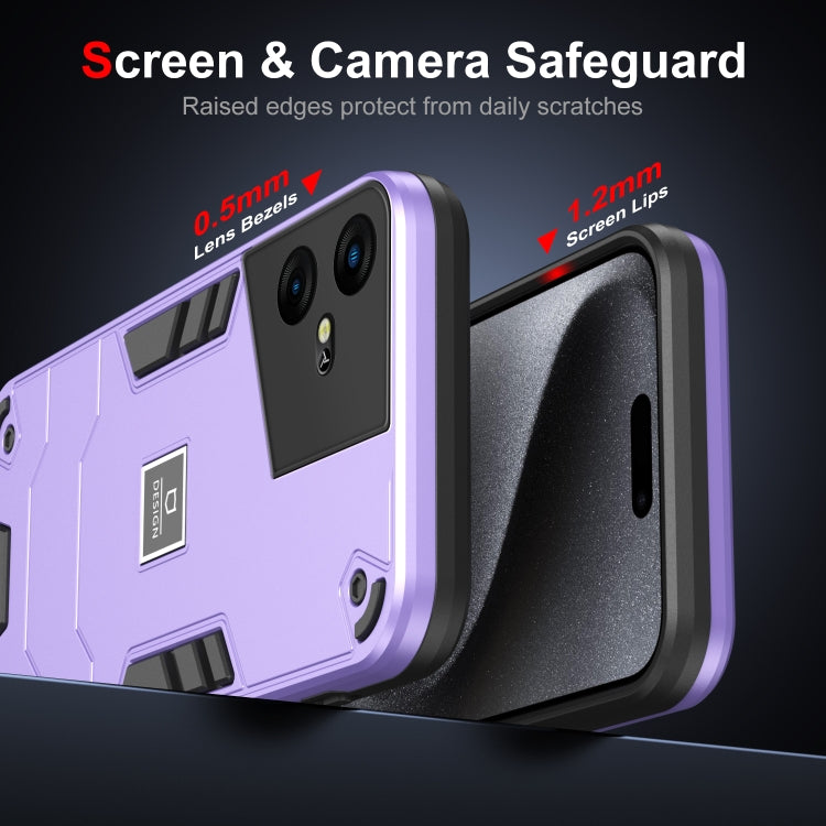 For Tecno Pova Neo 3 2 in 1 Shockproof Phone Case(Purple) by buy2fix