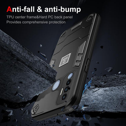 For Tecno Spark 7 Pro 2 in 1 Shockproof Phone Case(Black) by buy2fix