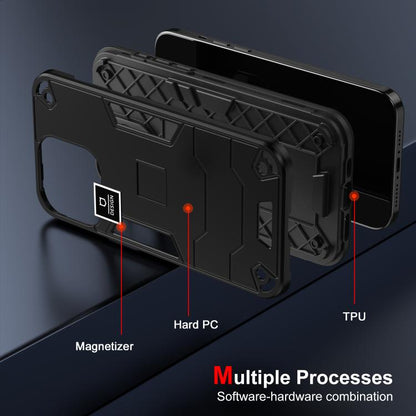 For Tecno Spark 7 Pro 2 in 1 Shockproof Phone Case(Black) by buy2fix
