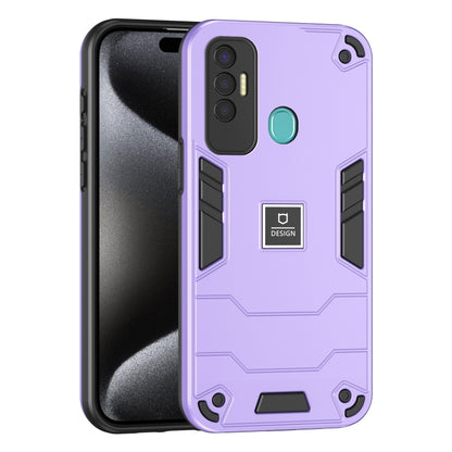 For Tecno Spark 7P 2 in 1 Shockproof Phone Case(Purple) by buy2fix