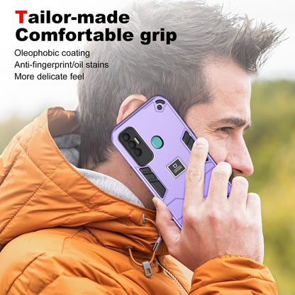 For Tecno Spark 7P 2 in 1 Shockproof Phone Case(Purple) by buy2fix