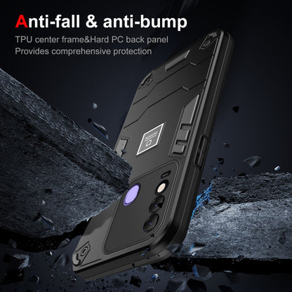 For Tecno Spark 8 2 in 1 Shockproof Phone Case(Black) by buy2fix