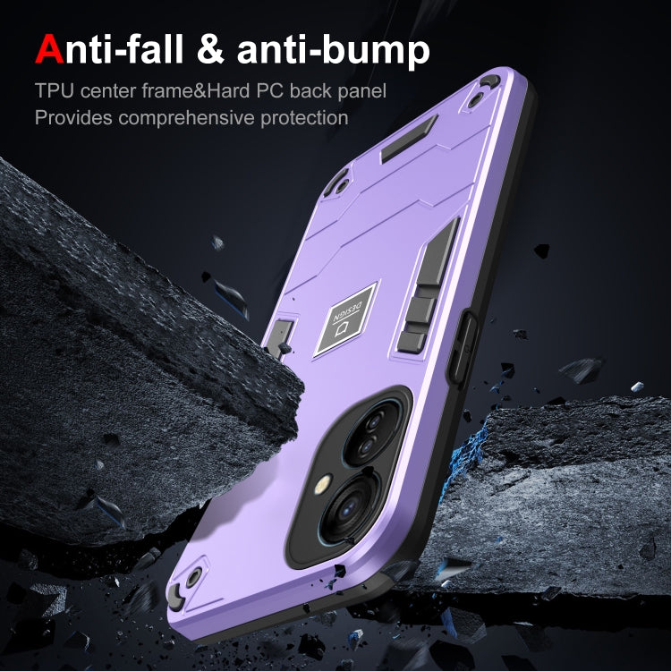 For Tecno Spark 9T 2 in 1 Shockproof Phone Case(Purple) by buy2fix
